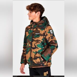 TIMBERLAND 14-16 Kids Camo Puffer Jacket